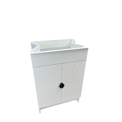 Bellaterra Home F24C-BL-CE 24" White Single Foldable Sink Vanity with White Ceramic Top
