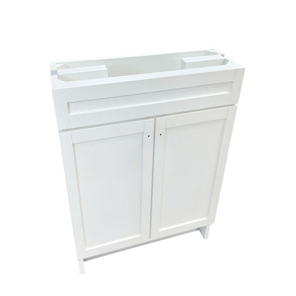 Bellaterra Home F30A-BL-CAB 30" White Single Foldable Vanity Cabinet With Black Hardware