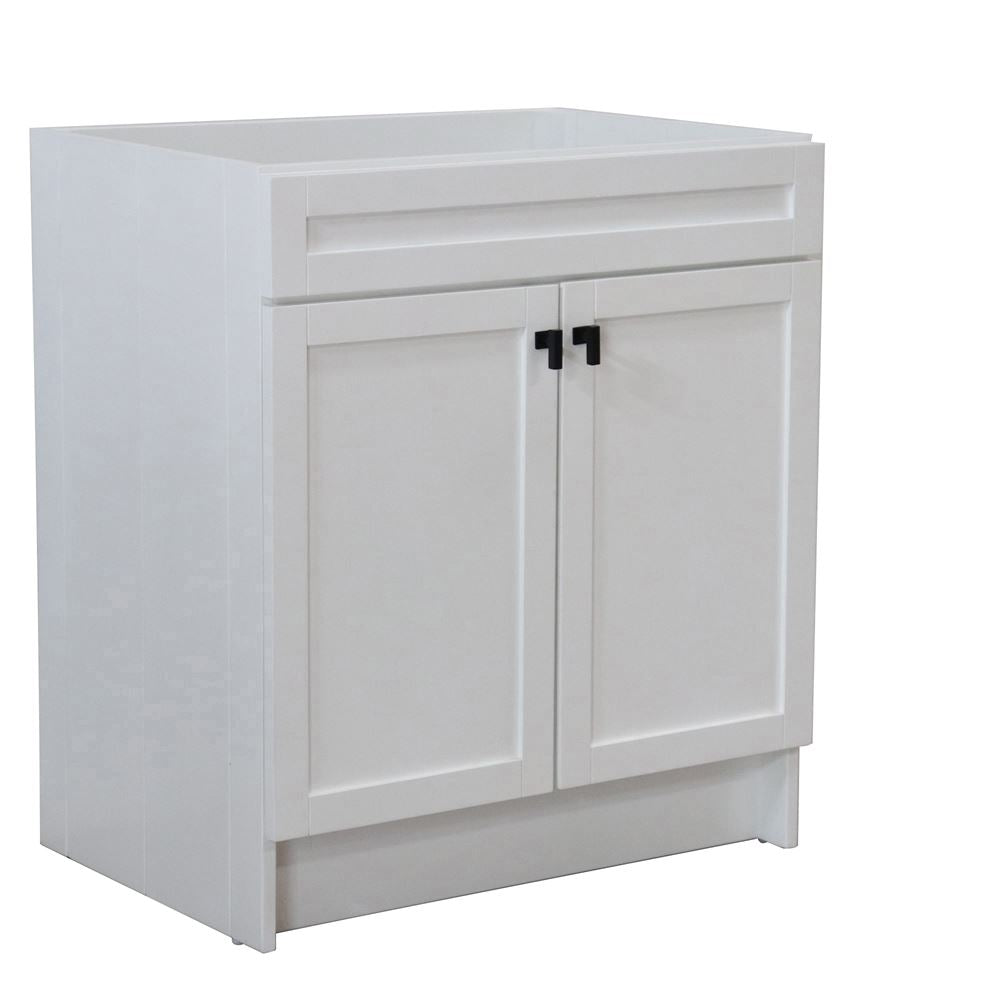 Bellaterra Home F30A-BL-CAB 30" White Single Foldable Vanity Cabinet With Black Hardware