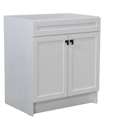 Bellaterra Home F30A-BL-CAB 30" White Single Foldable Vanity Cabinet With Black Hardware