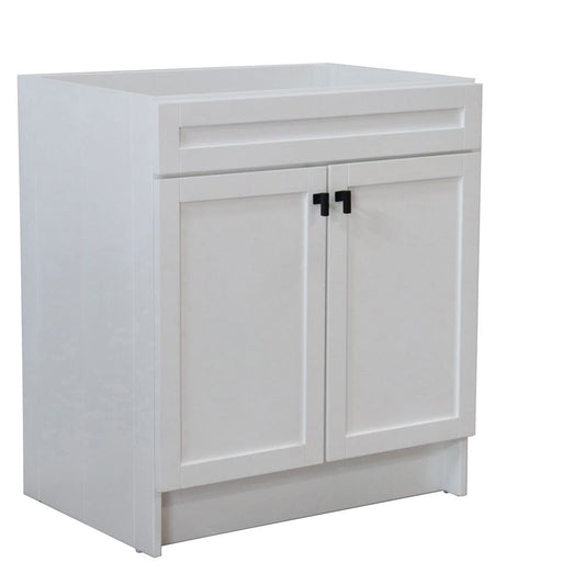 Bellaterra Home F30A-BL-CAB 30" White Single Foldable Vanity Cabinet With Black Hardware