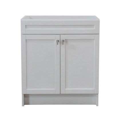 Bellaterra Home F30A-BN-CAB 30" White Single Foldable Vanity Cabinet With Brushed Nickel Hardware