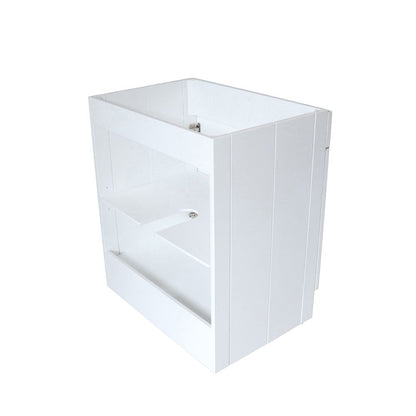 Bellaterra Home F30A-BN-CAB 30" White Single Foldable Vanity Cabinet With Brushed Nickel Hardware