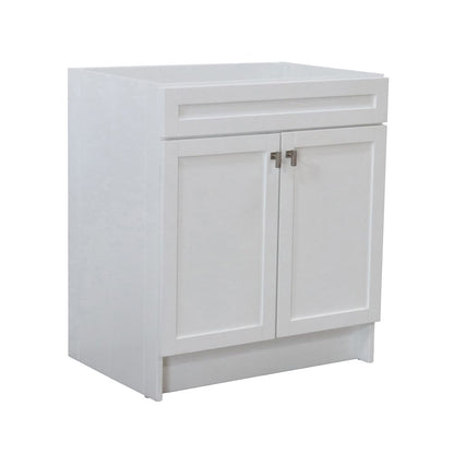 Bellaterra Home F30A-BN-CAB 30" White Single Foldable Vanity Cabinet With Brushed Nickel Hardware
