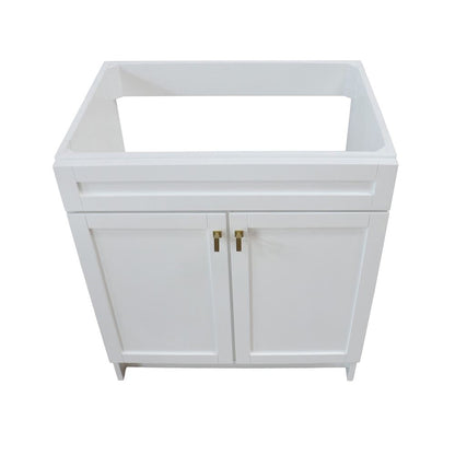 Bellaterra Home F30A-GD-CAB 30" White Single Foldable Vanity Cabinet With Gold Hardware