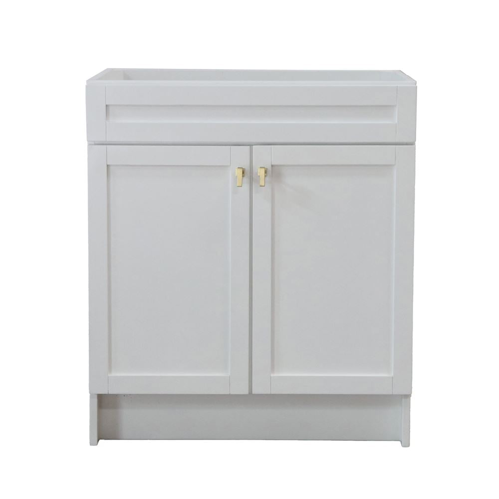 Bellaterra Home F30A-GD-CAB 30" White Single Foldable Vanity Cabinet With Gold Hardware