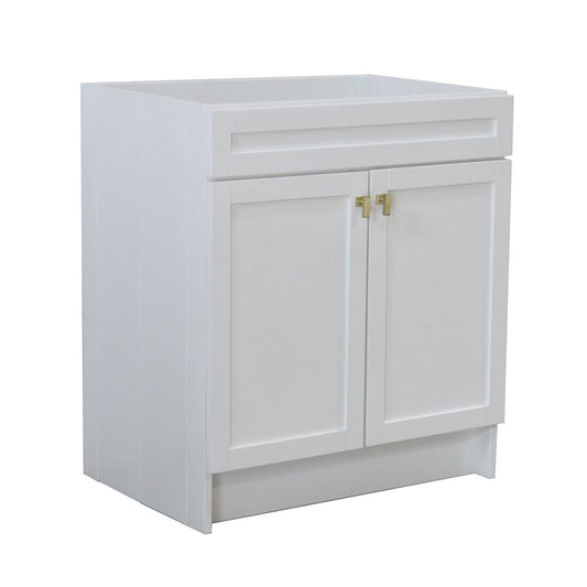 Bellaterra Home F30A-GD-CAB 30" White Single Foldable Vanity Cabinet With Gold Hardware