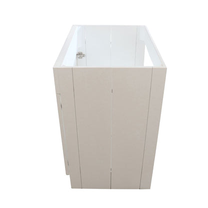 Bellaterra Home F30B-BL-CAB 30" White Single Foldable Vanity Cabinet With Black Hardware