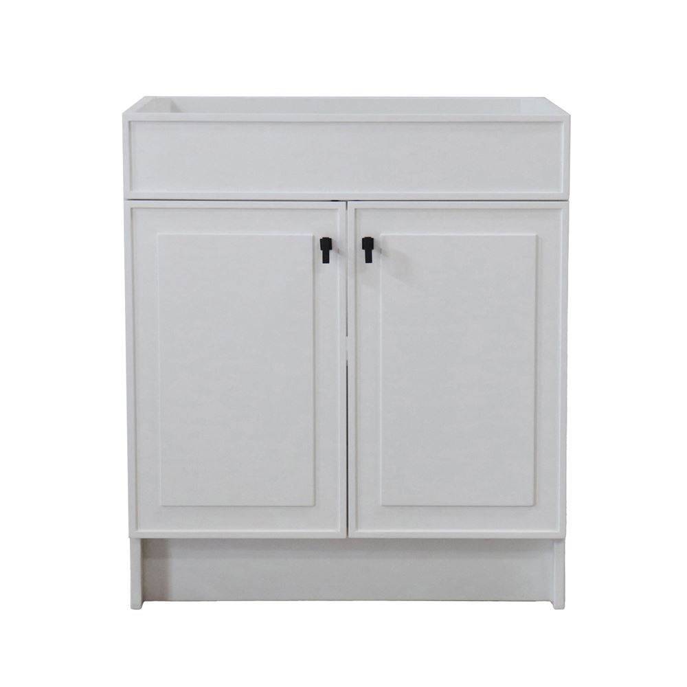 Bellaterra Home F30B-BL-CAB 30" White Single Foldable Vanity Cabinet With Black Hardware