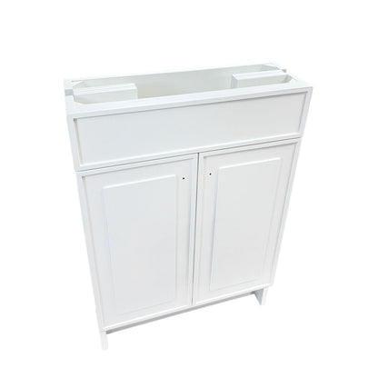 Bellaterra Home F30B-BL-CAB 30" White Single Foldable Vanity Cabinet With Black Hardware