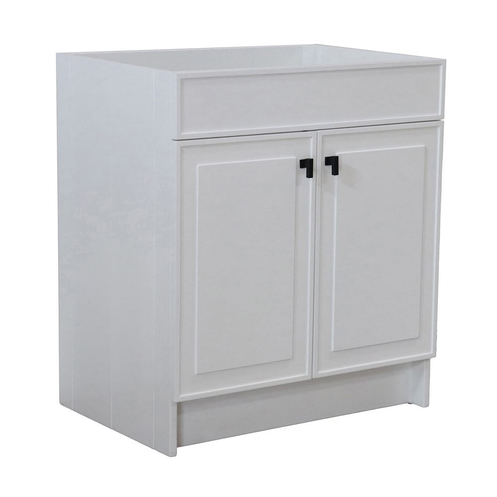 Bellaterra Home F30B-BL-CAB 30" White Single Foldable Vanity Cabinet With Black Hardware