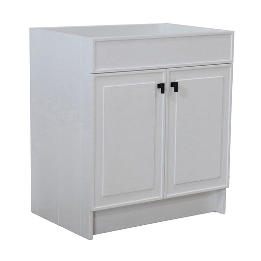Bellaterra Home F30B-BL-CAB 30" White Single Foldable Vanity Cabinet With Black Hardware