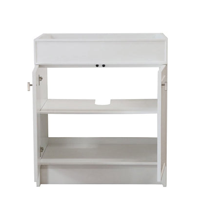 Bellaterra Home F30B-BN-CAB 30" White Single Foldable Vanity Cabinet With Brushed Nickel Hardware