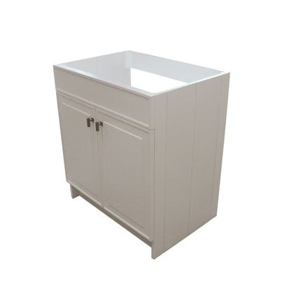 Bellaterra Home F30B-BN-CAB 30" White Single Foldable Vanity Cabinet With Brushed Nickel Hardware