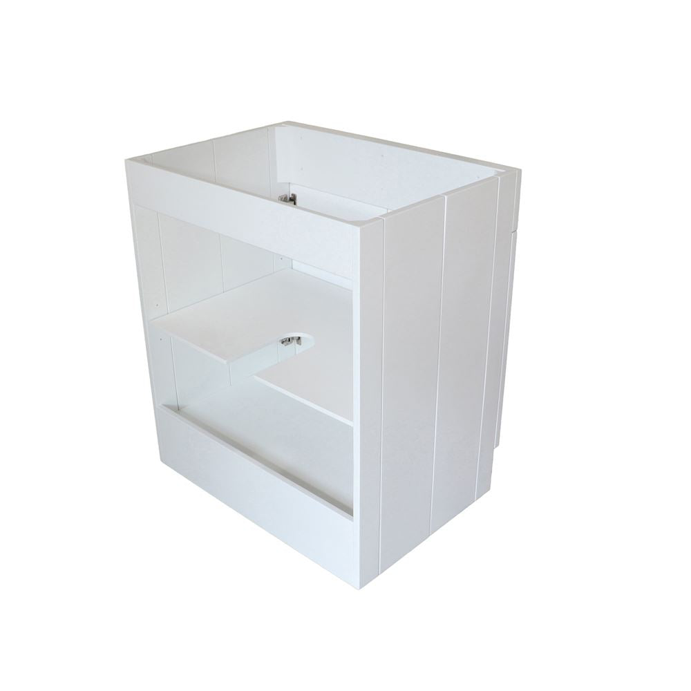 Bellaterra Home F30B-BN-CAB 30" White Single Foldable Vanity Cabinet With Brushed Nickel Hardware