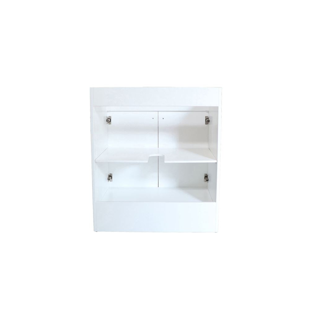 Bellaterra Home F30B-BN-CAB 30" White Single Foldable Vanity Cabinet With Brushed Nickel Hardware
