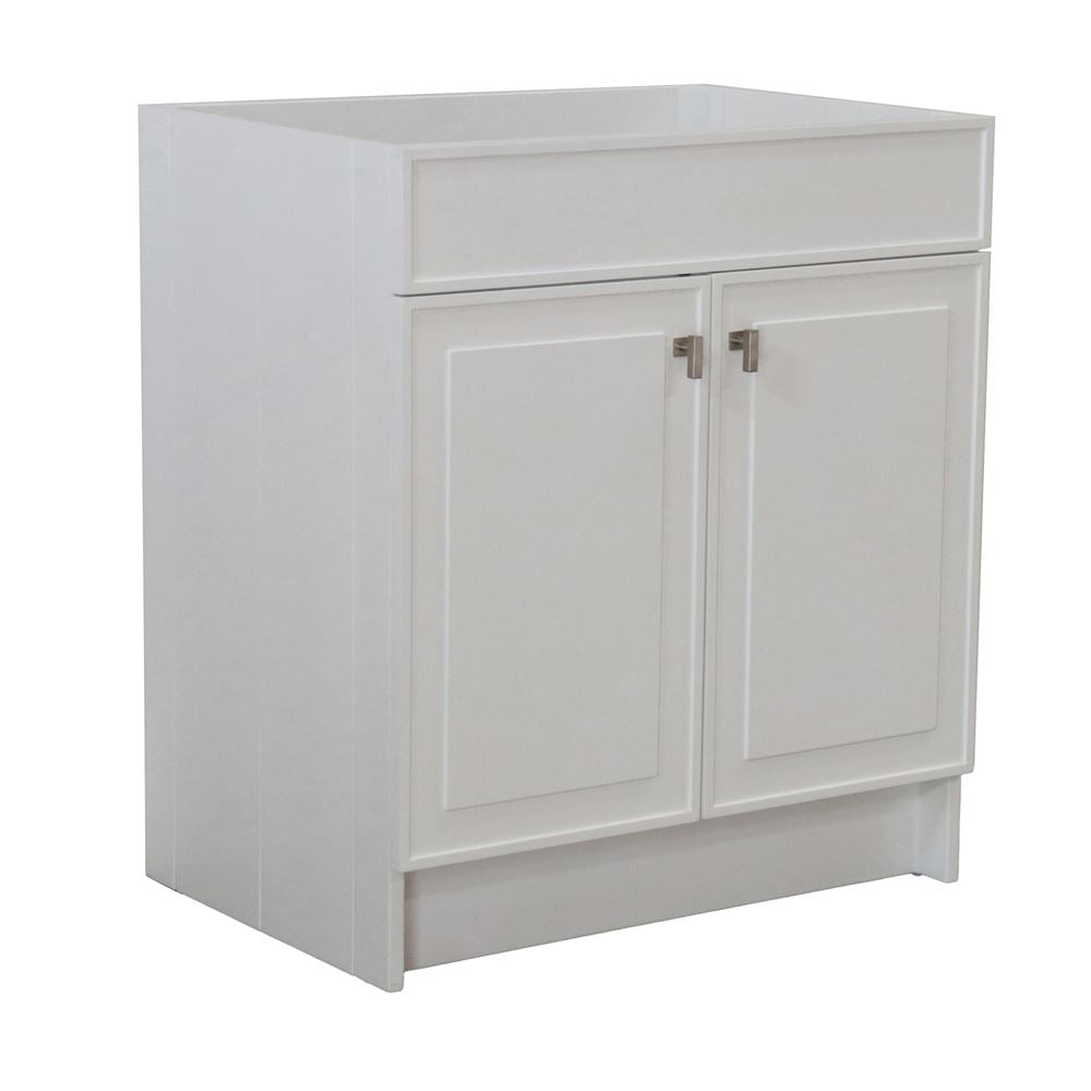 Bellaterra Home F30B-BN-CAB 30" White Single Foldable Vanity Cabinet With Brushed Nickel Hardware