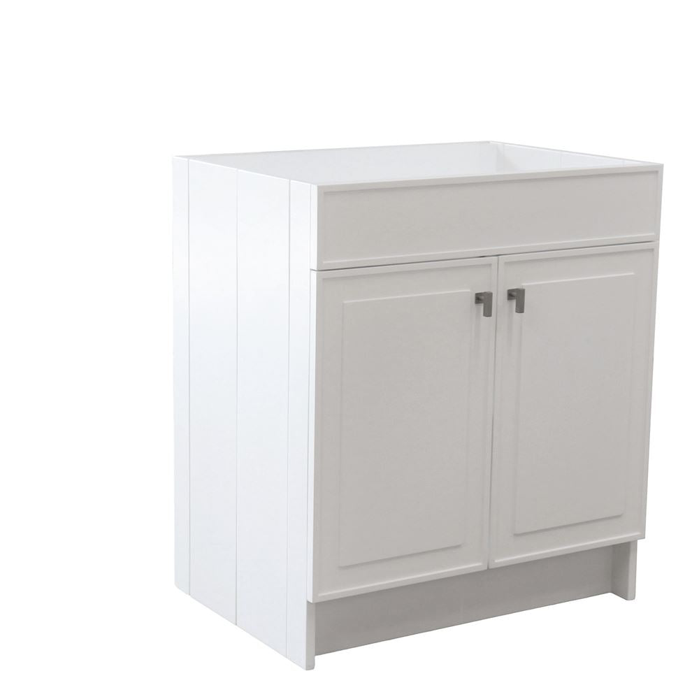 Bellaterra Home F30B-BN-CAB 30" White Single Foldable Vanity Cabinet With Brushed Nickel Hardware
