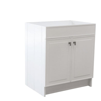 Bellaterra Home F30B-BN-CAB 30" White Single Foldable Vanity Cabinet With Brushed Nickel Hardware