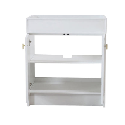 Bellaterra Home F30B-GD-CAB 30" White Single Foldable Vanity Cabinet With Gold Hardware