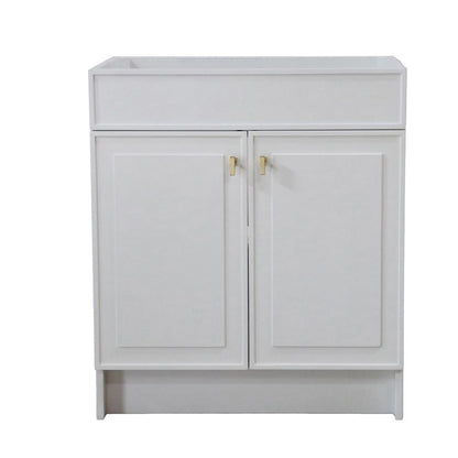 Bellaterra Home F30B-GD-CAB 30" White Single Foldable Vanity Cabinet With Gold Hardware
