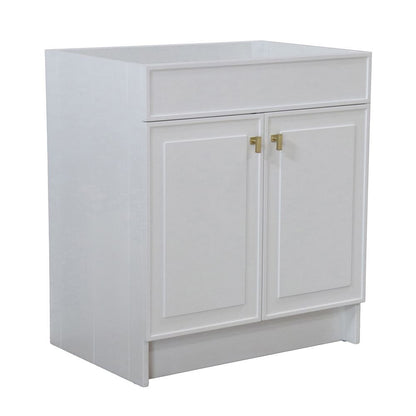Bellaterra Home F30B-GD-CAB 30" White Single Foldable Vanity Cabinet With Gold Hardware