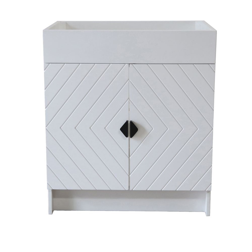 Bellaterra Home F30C-BL-CAB 30" White Single Foldable Vanity Cabinet With Black Hardware