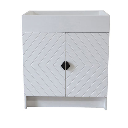 Bellaterra Home F30C-BL-CAB 30" White Single Foldable Vanity Cabinet With Black Hardware