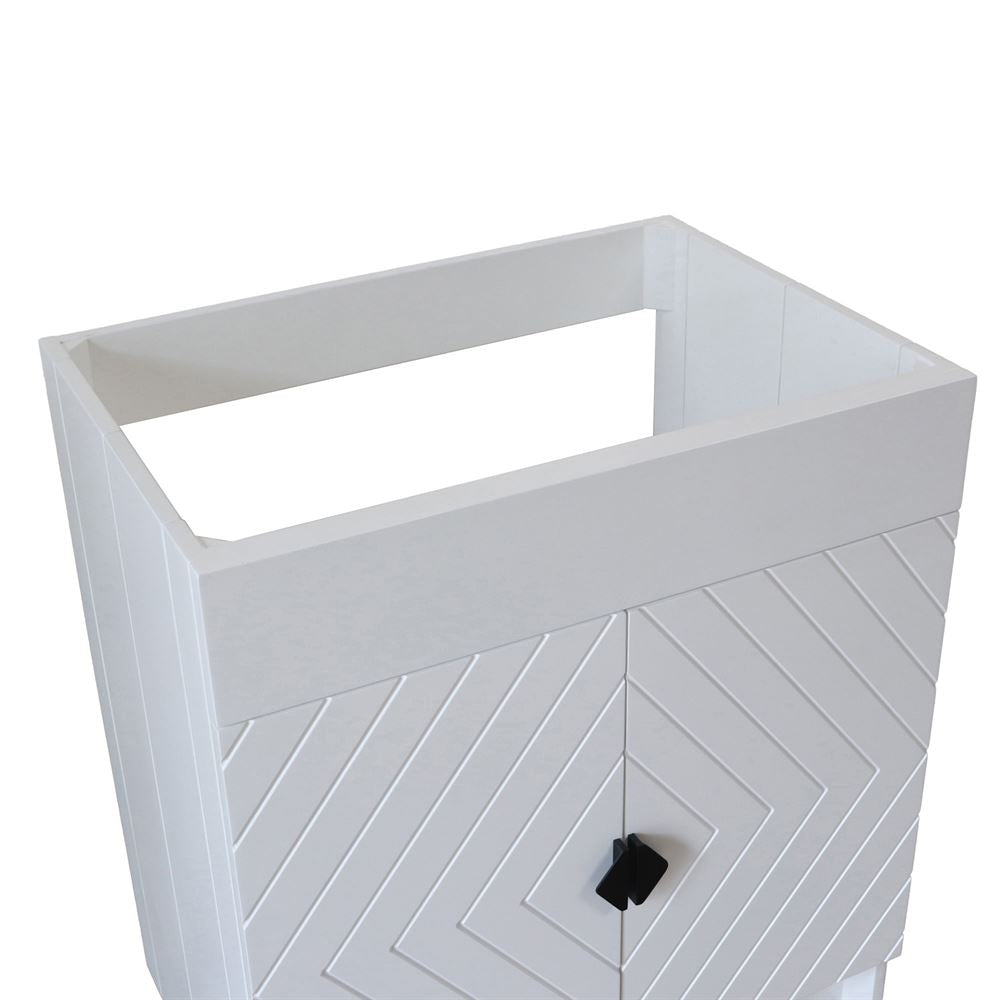 Bellaterra Home F30C-BL-CAB 30" White Single Foldable Vanity Cabinet With Black Hardware
