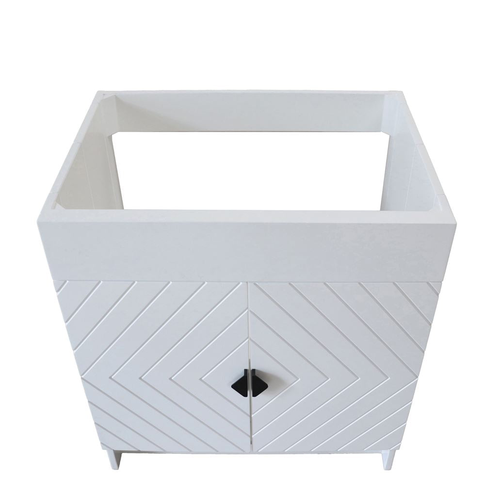 Bellaterra Home F30C-BL-CAB 30" White Single Foldable Vanity Cabinet With Black Hardware