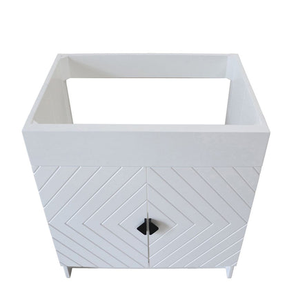 Bellaterra Home F30C-BL-CAB 30" White Single Foldable Vanity Cabinet With Black Hardware