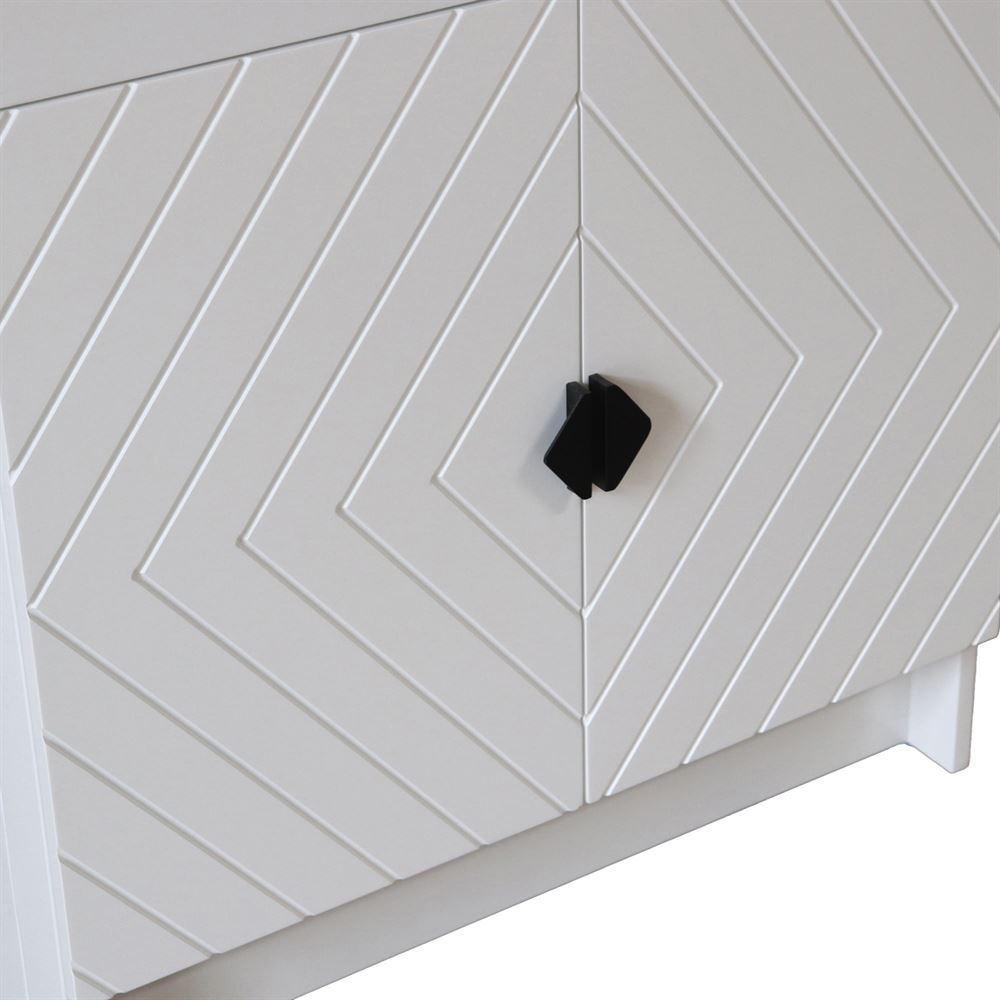 Bellaterra Home F30C-BL-CAB 30" White Single Foldable Vanity Cabinet With Black Hardware