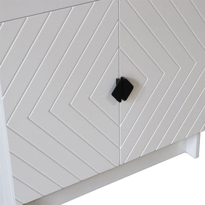 Bellaterra Home F30C-BL-CAB 30" White Single Foldable Vanity Cabinet With Black Hardware