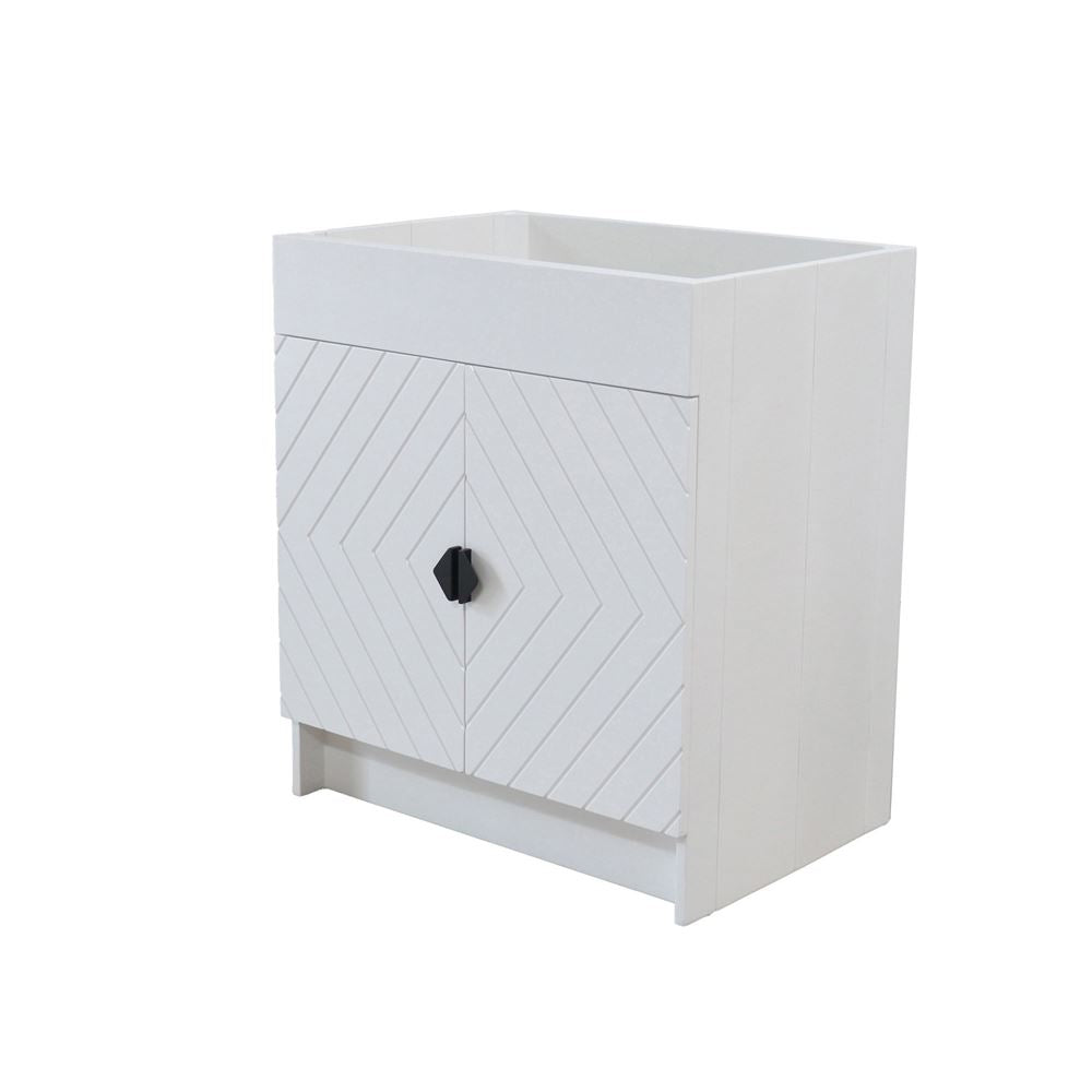 Bellaterra Home F30C-BL-CAB 30" White Single Foldable Vanity Cabinet With Black Hardware