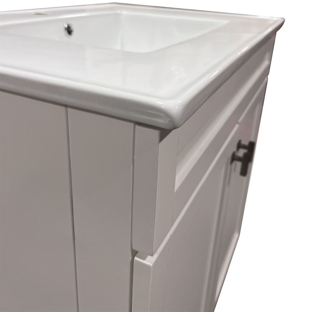 Bellaterra Home F31A-BL-CE 31" White Single Foldable Sink Vanity with White Ceramic Top