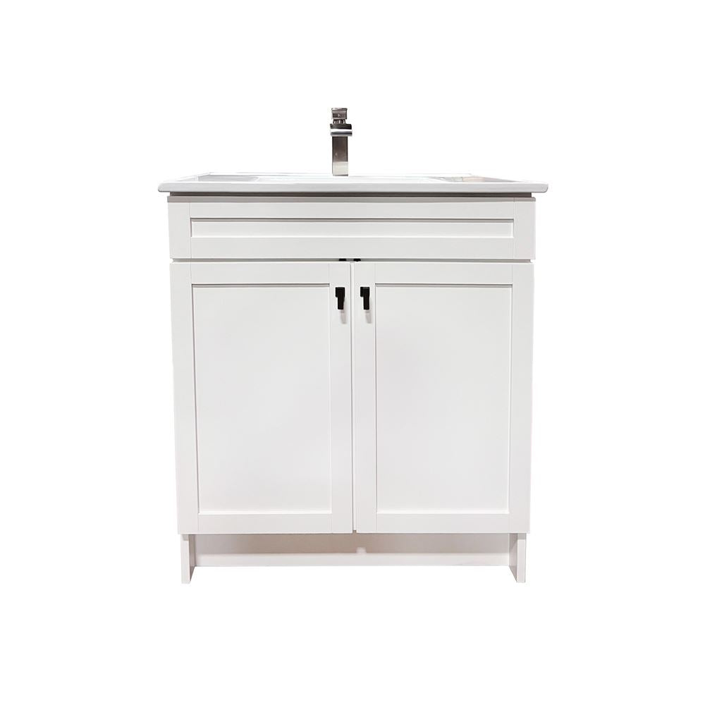 Bellaterra Home F31A-BL-CE 31" White Single Foldable Sink Vanity with White Ceramic Top