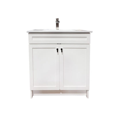 Bellaterra Home F31A-BL-CE 31" White Single Foldable Sink Vanity with White Ceramic Top