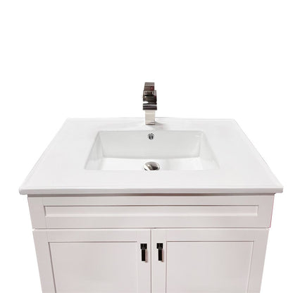 Bellaterra Home F31A-BL-CE 31" White Single Foldable Sink Vanity with White Ceramic Top