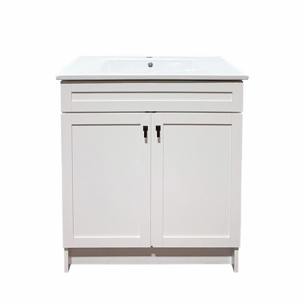 Bellaterra Home F31A-BL-CE 31" White Single Foldable Sink Vanity with White Ceramic Top