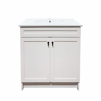 Bellaterra Home F31A-BL-CE 31" White Single Foldable Sink Vanity with White Ceramic Top