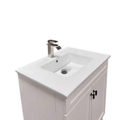 Bellaterra Home F31A-BL-CE 31" White Single Foldable Sink Vanity with White Ceramic Top