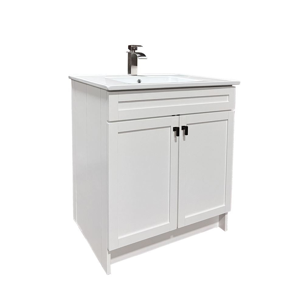 Bellaterra Home F31A-BL-CE 31" White Single Foldable Sink Vanity with White Ceramic Top