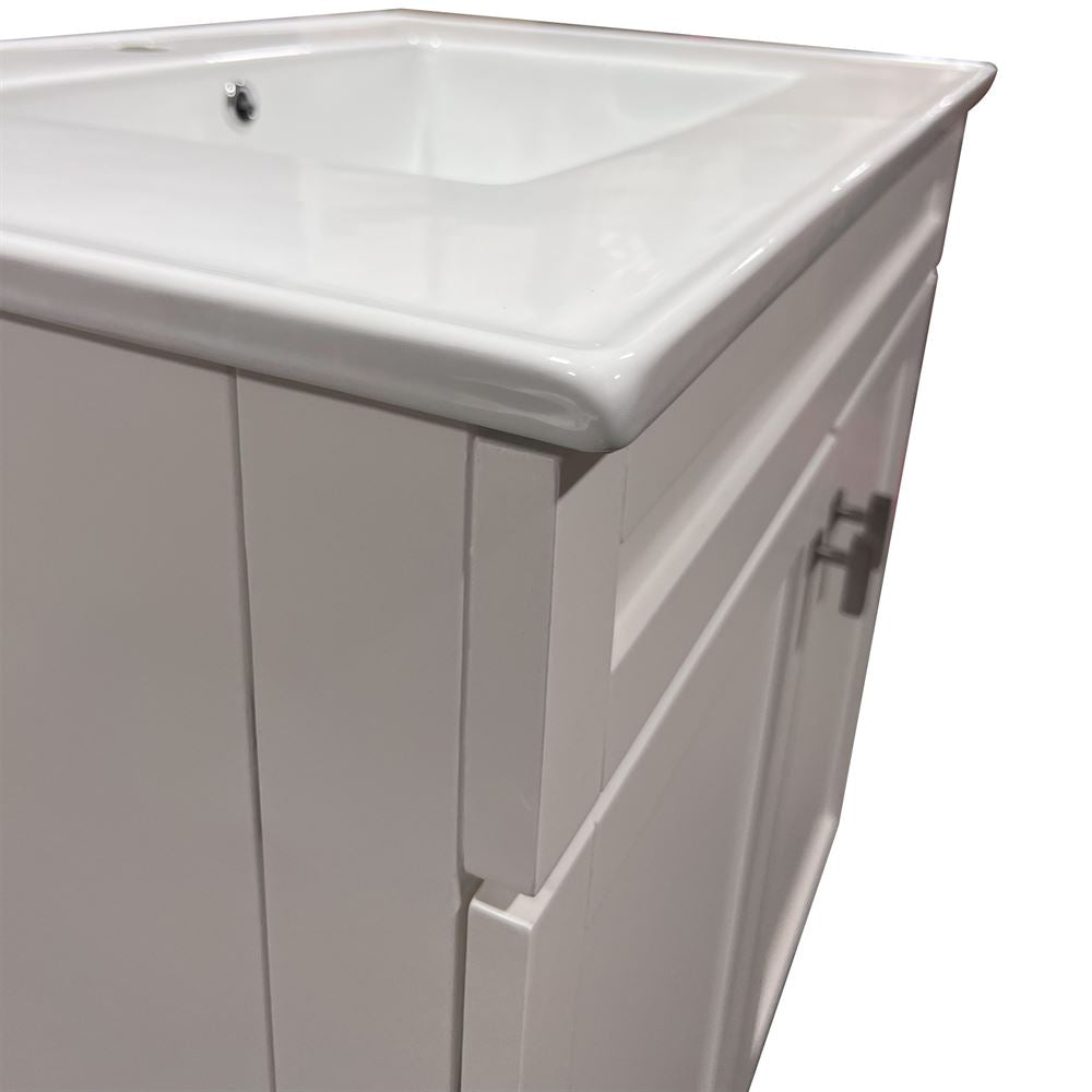 Bellaterra Home F31A-BN-CE 31" White Single Foldable Sink Vanity with White Ceramic Top