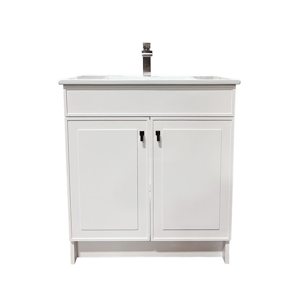 Bellaterra Home F31B-BL-CE 31" White Single Foldable Sink Vanity with White Ceramic Top