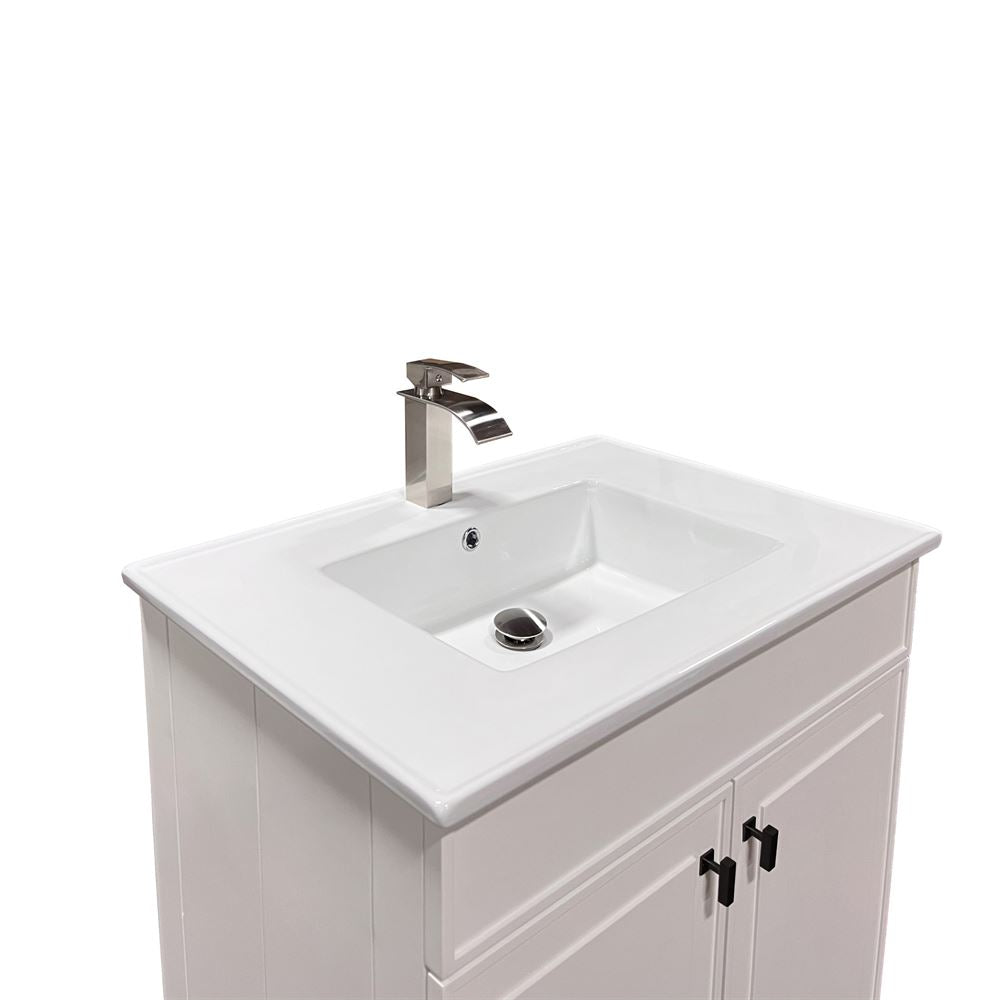 Bellaterra Home F31B-BL-CE 31" White Single Foldable Sink Vanity with White Ceramic Top