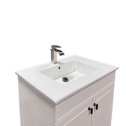 Bellaterra Home F31B-BL-CE 31" White Single Foldable Sink Vanity with White Ceramic Top