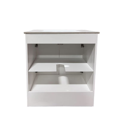 Bellaterra Home F31B-BL-CE 31" White Single Foldable Sink Vanity with White Ceramic Top