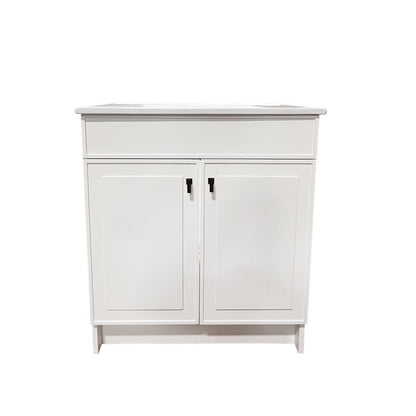 Bellaterra Home F31B-BL-CE 31" White Single Foldable Sink Vanity with White Ceramic Top