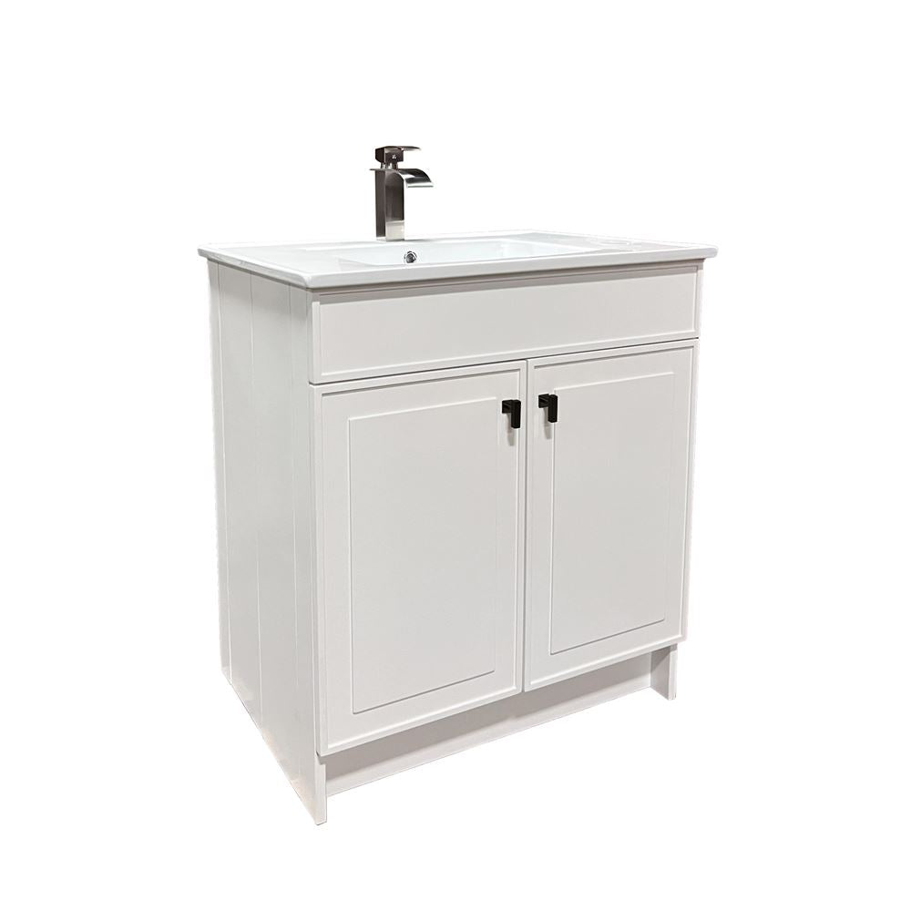 Bellaterra Home F31B-BL-CE 31" White Single Foldable Sink Vanity with White Ceramic Top