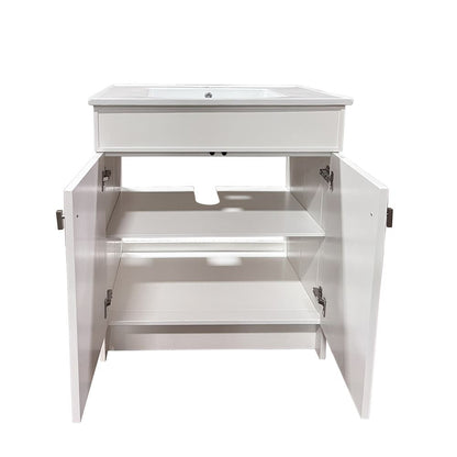 Bellaterra Home F31B-BN-CE 31" White Single Foldable Sink Vanity with White Ceramic Top